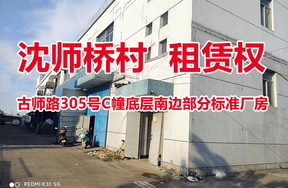 序号04：沈师桥村古师路305号C幢底层南边部分标准厂房的租赁权